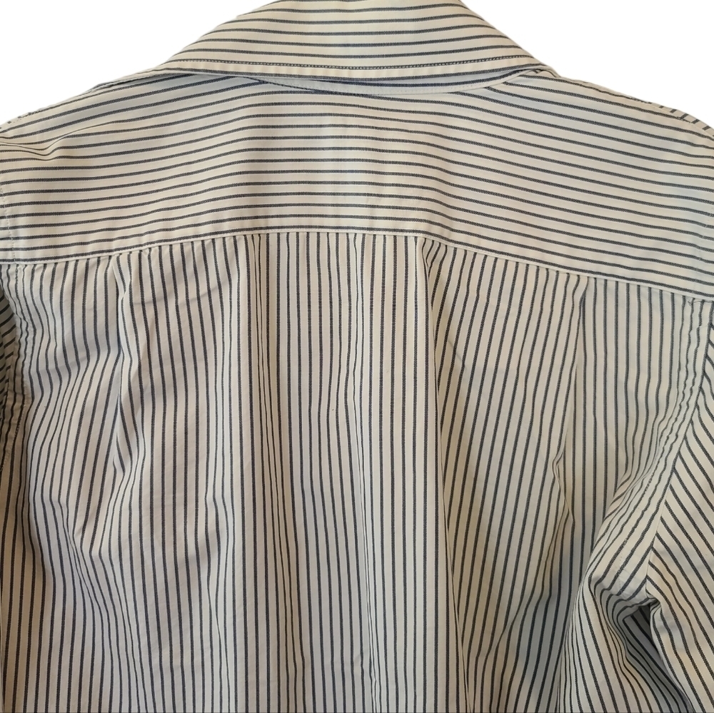 Abercrombie & Fitch Cotton  Button Down Shirt Adult Medium Blue Stripe Mens - Picture 5 of 7